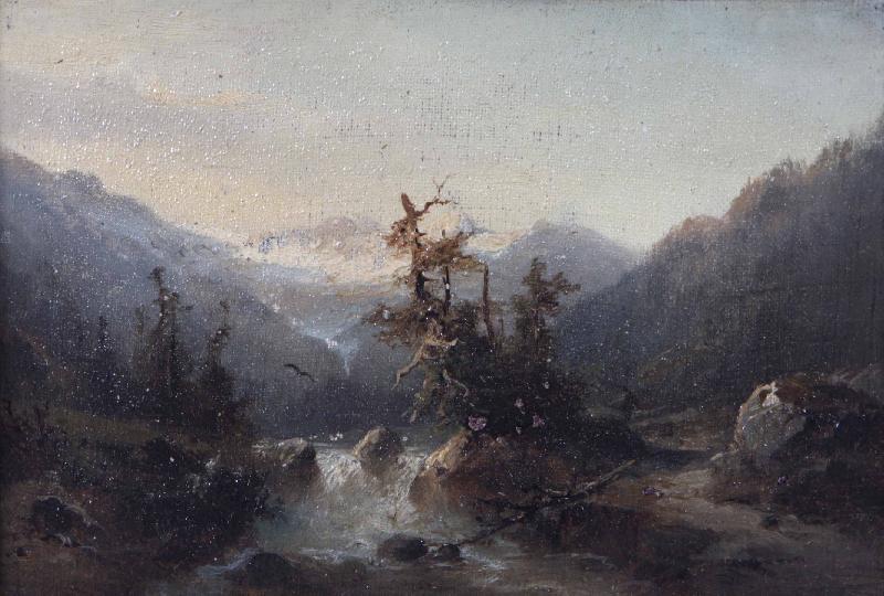 Johann Hermann Carmiencke A mountain stream oil painting image